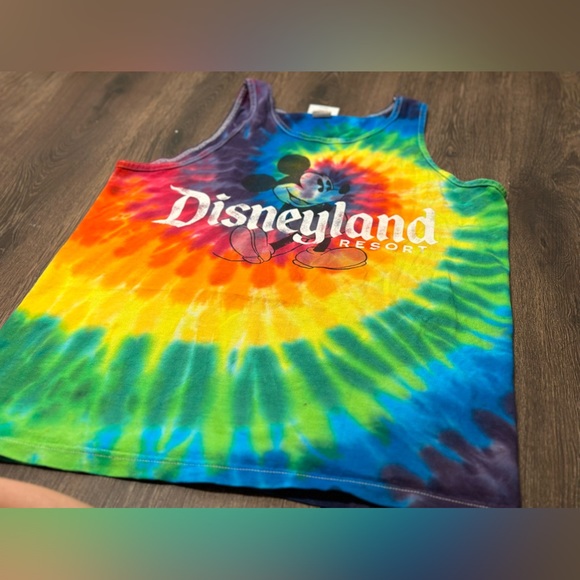COPY - Rainbow tie dye Disneyland muscle t shirt size Large - Picture 12 of 16